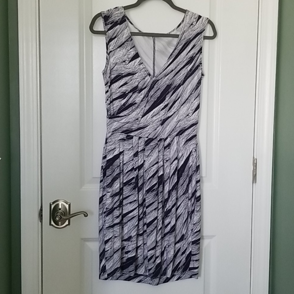 Feathered Navy and White sundress